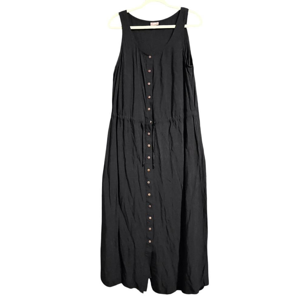 J. Jill Black Button-Front Mini Dress